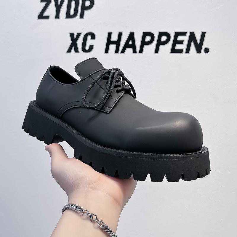 Derby shoes men's shoes matte big head shoes casual leather shoes platform casual leather shoes versatile high street trendy shoes 8833-A