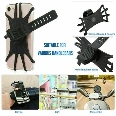 Support de Guidon en Silicone Antichoc Support Moto Support Vélo Sangle Support Téléphone VTT