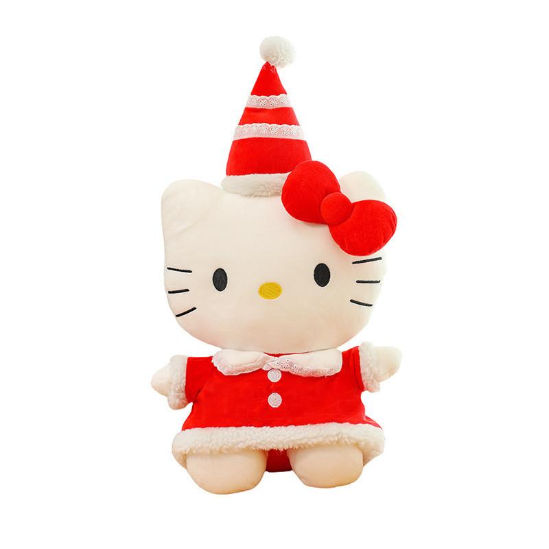 Christmas Hello Kitty Plush Toy With Soft Short Plush For Kids Play And Gift