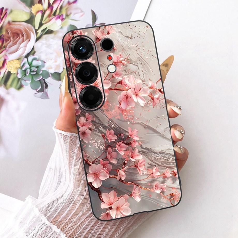Flower Cartoon Fashion Design Phone Case For Tecno Camon 50 4G CN5 Camon50 Funda Soft Lisquid Silicone Shockproof Back Cover