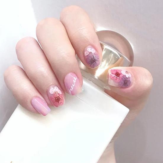 50 Pcs/Box Exquisite Nail Accessories Waterproof Wood Pulp Dried Flowers Sticker Patch