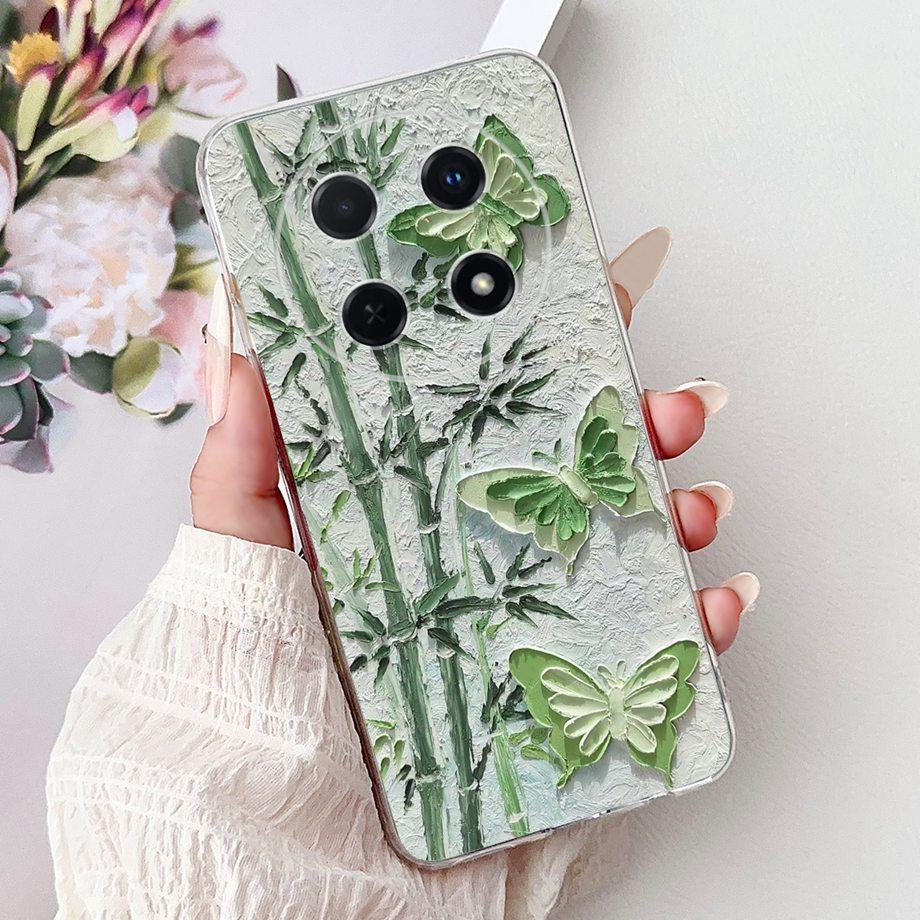 For Huawei Nova 13i / Nova 12i 4G Back Cover Girly Fashion Flower Butterfly Painting Case Soft TPU Clear Slim Silicone Fundas