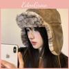 Trendy Unique And Gray Brown Pu Leather Womens Russian Hat For Fashionable Style Winter
