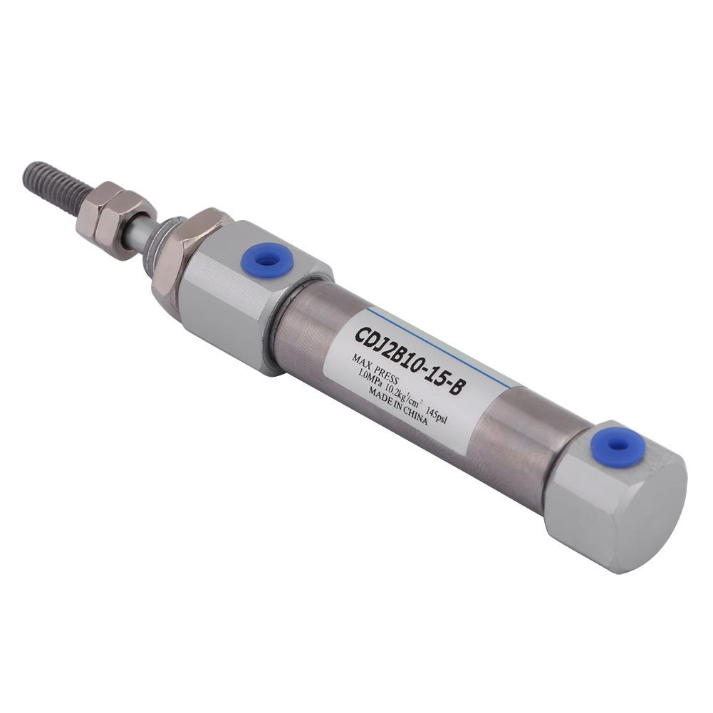 1pc Mini Stainless Steel Dual Acting Stoke 15mm0.6inch Air Pneumatic Cylinder Max. 1Mpa