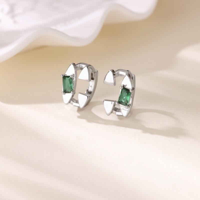 Light luxury diamond-set double-layer zircon ear buckle earrings butterfly love high-end fashion versatile earrings