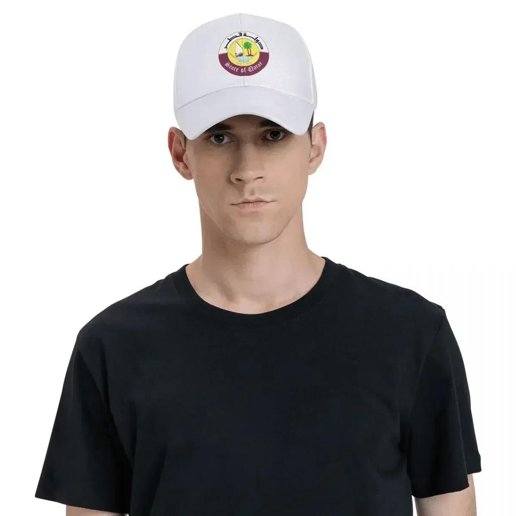 Cool Coat Of Arms Of Qatar Trucker Hat Men Women Custom Adjustable Adult Baseball Cap Spring