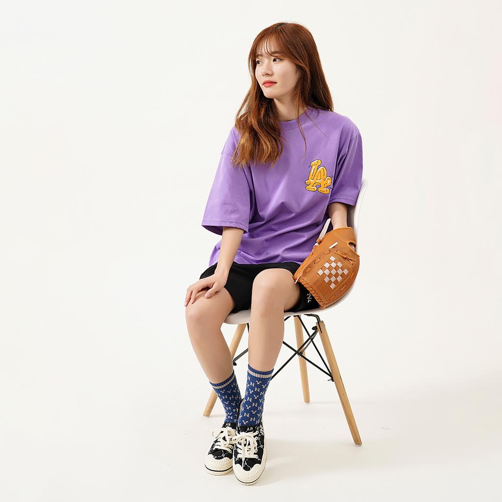 New MLB T Shirts Unisex Purple 3ATSL1023-07PPN