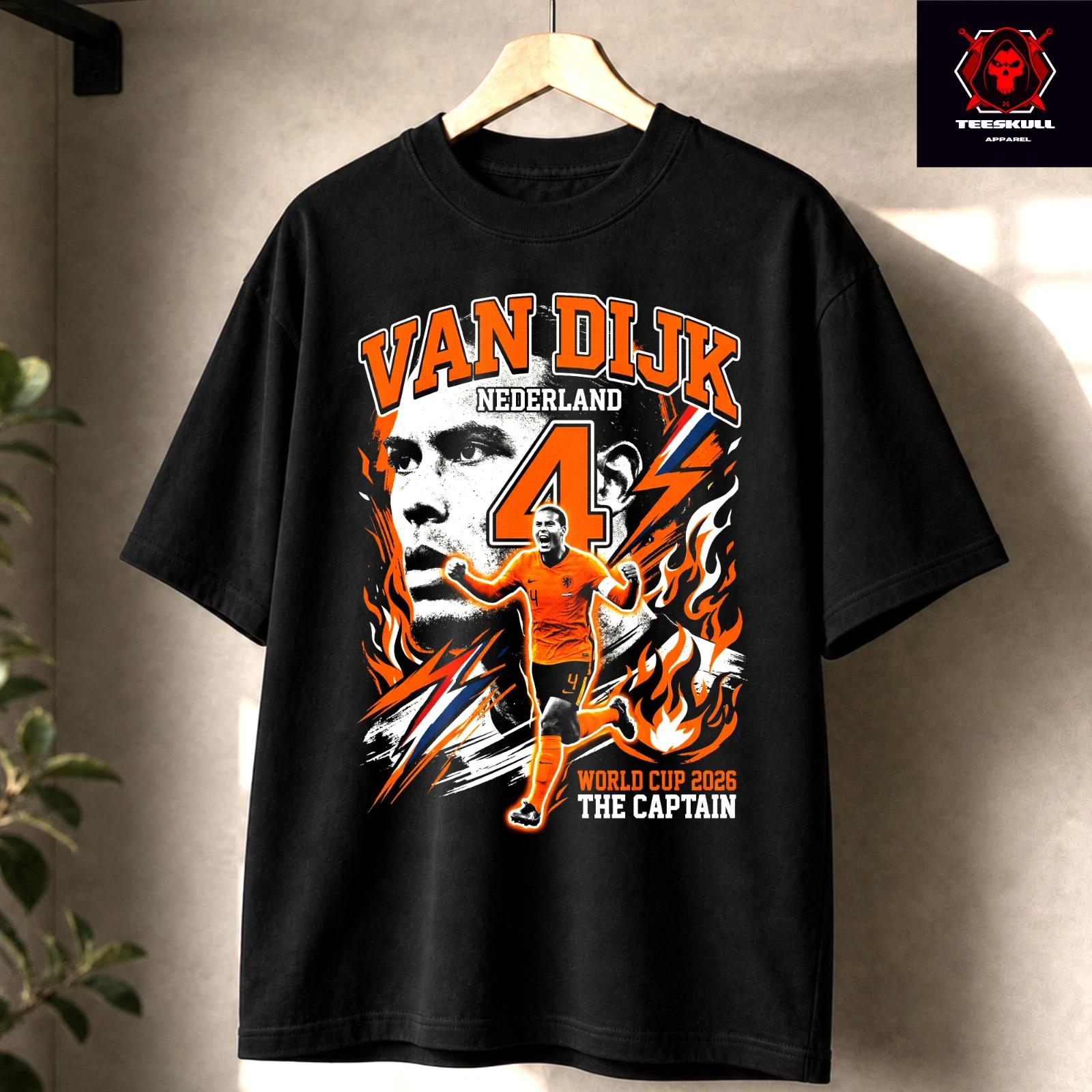 Van Dijk #4 World Cup Nederlands Football Legends Premium T-Shirt M