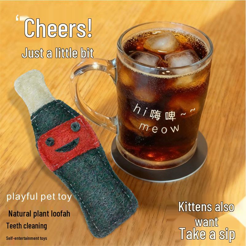Durable Loofah Dog Chew Toy - Teeth Cleaning & Self-Entertainment for Puppies.