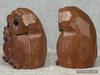 [USED]Hida Ichii Ittobori (Single-Knife Wood Carving) Created by Traditional Craftsman Hisayuki Wani – "Parent and Child Owls" – Lucky Charm Ornament