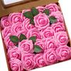 Hot Seller: 25-Piece PE Rose Flower Gift Box with 8cm Simulation Roses, Leaves, and Stems