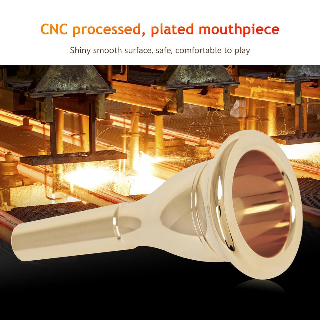 Tuba Mouthpiece Solid Durable Brass Construction Silver Plated Musical Instrument Accessories