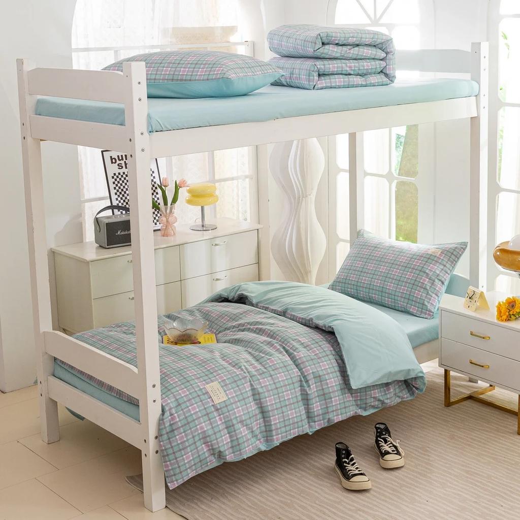 Plant Cashmere Student Dormitory Three-piece Bed Kit Single Double Household Bed Sheet Quilt Cover Popular