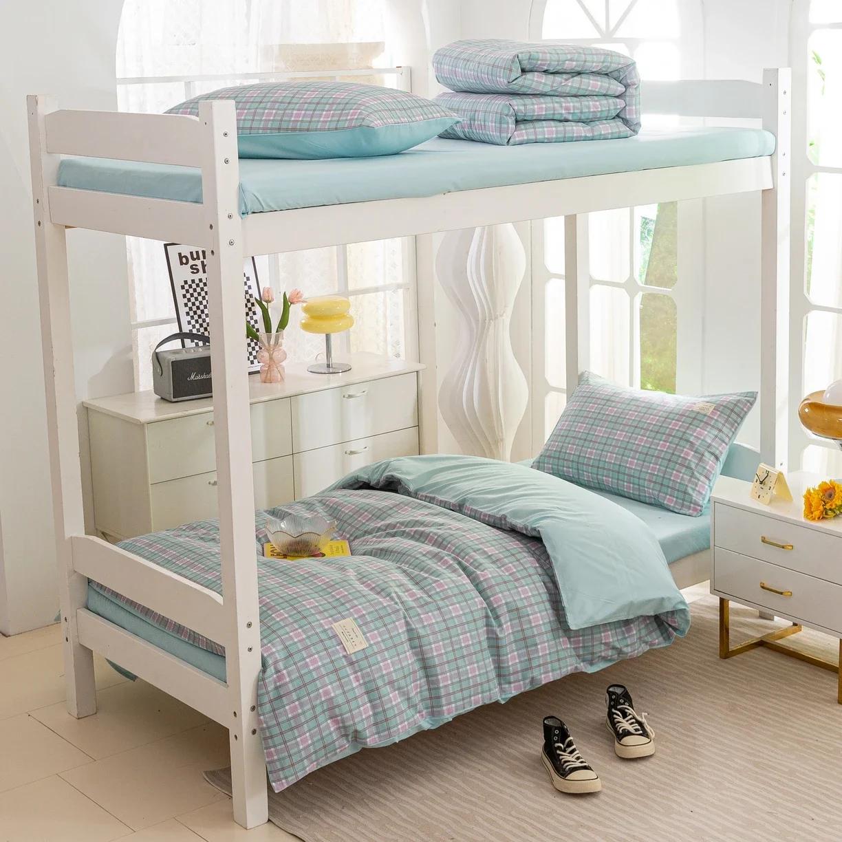 

Plant cashmere student dormitory three-piece bed kit single double household bed sheet quilt cover popular 1.2m sheet 3pcs