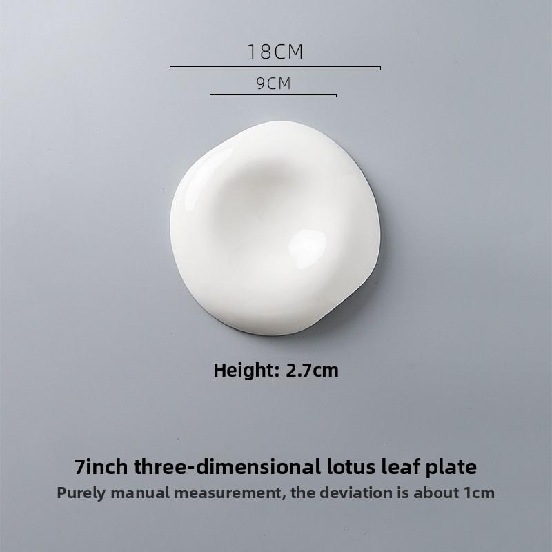 BRCeramic Sushi Dish Restaurant Porcelain Lotus Leaf Molecular Cuisine Tableware Dessert Snack Plate Dipping Sauce Fruit PlatterEY