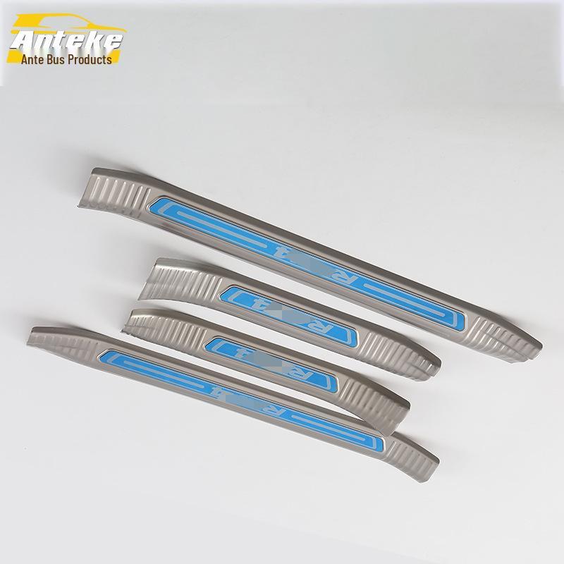 14 RAV4 Door Sill Trim Bright Strip - Stainless Steel Bumper Trunk Welcome Pedal Sticker