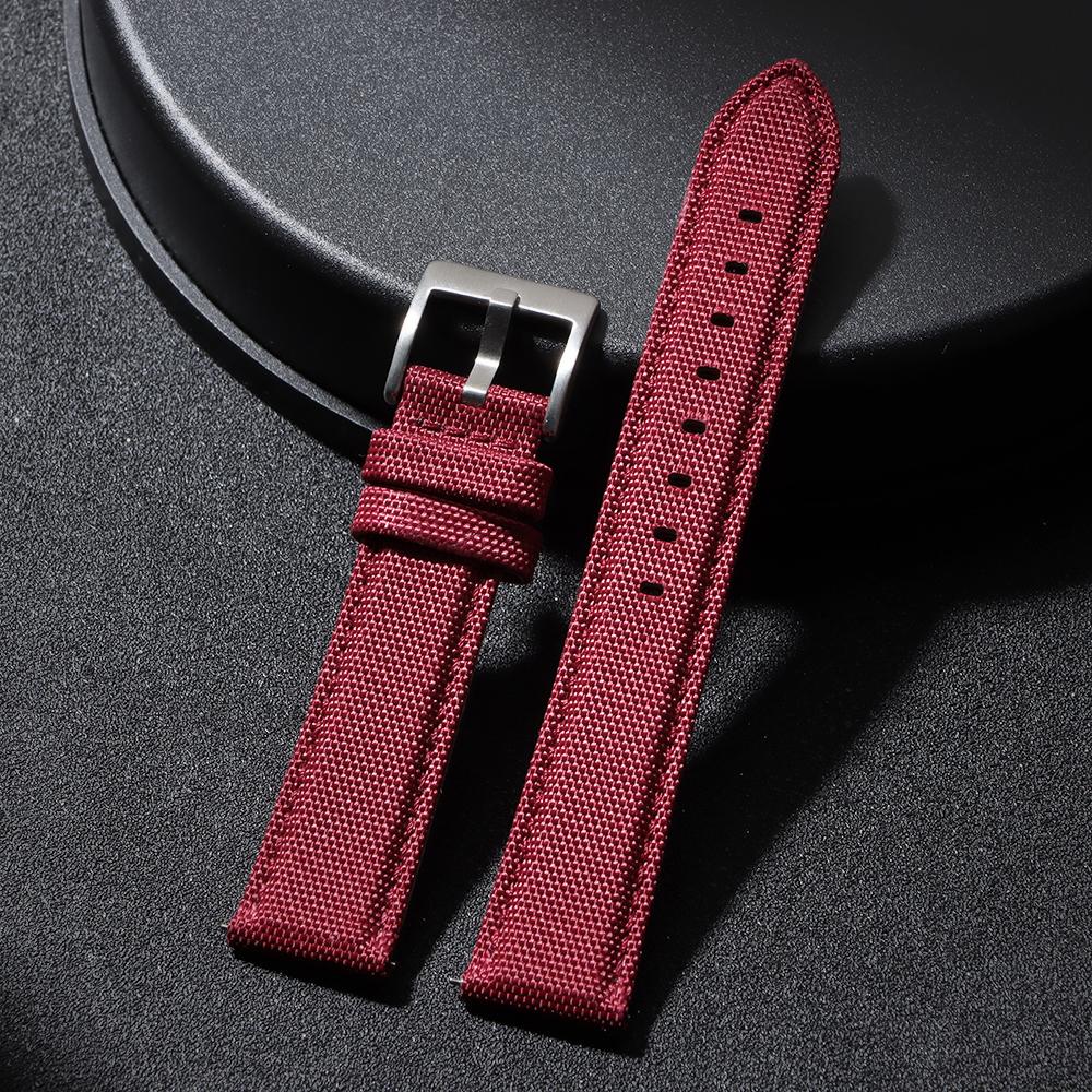 

Нейлоновый ремешок для часов с джинсовым узором для Casio Vintage Ремешок 20 мм 22 мм Ремешок для часов Seiko для Blancpain Мужские Женские Аксессуары 20mm красный