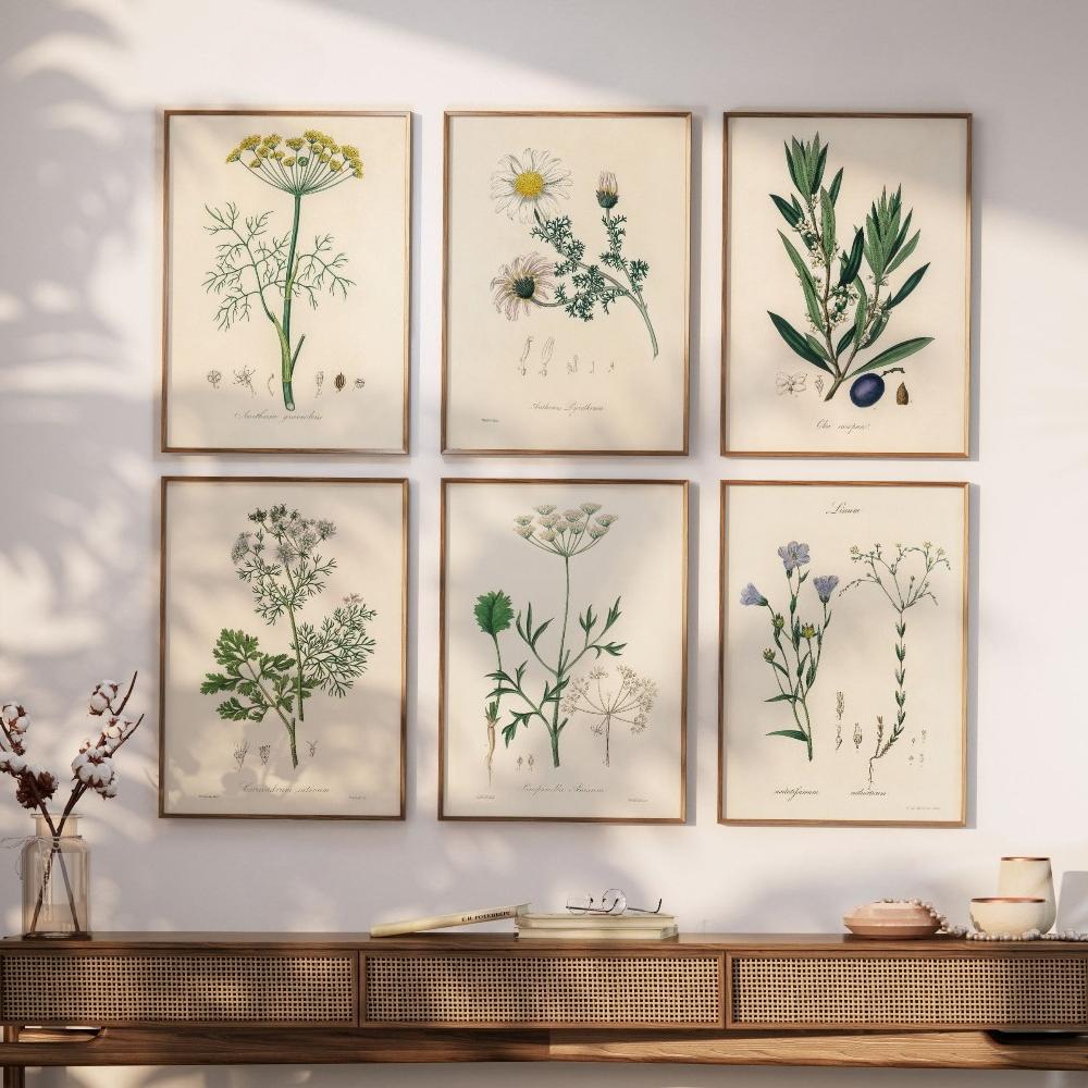Botanical Vintage Prints Painitng Decoration Botanical Fern Wall Art Posters Modern Flower Wall Art Gift Print Home Room Decor