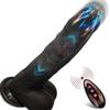 Realistico vibratore telescopico per dildo per le donne Grande pene reale Controllo remoto Riscaldamento Spinta Dildio Giocattoli del sesso Masturbatore femminile