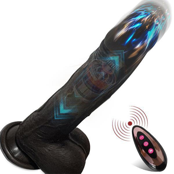 Realistico vibratore telescopico per dildo per le donne Grande pene reale Controllo remoto Riscaldamento Spinta Dildio Giocattoli del sesso Masturbatore femminile