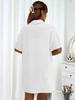 2024 Women's Casual Two-Piece Shorts Set - Solid Color Loose Short Sleeve Shirt with Single-Breasted Design