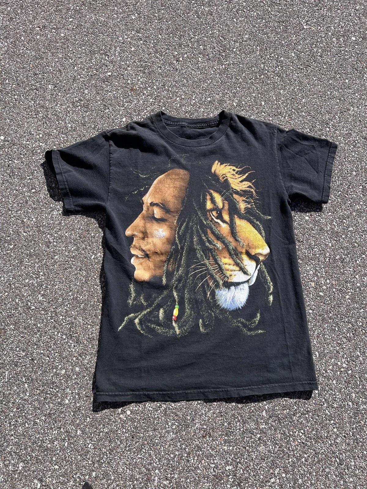 

Bob Marley Face To Face Lions Jamaican Singer Vtg Y2K Band TT-Shirt Men’s Small S