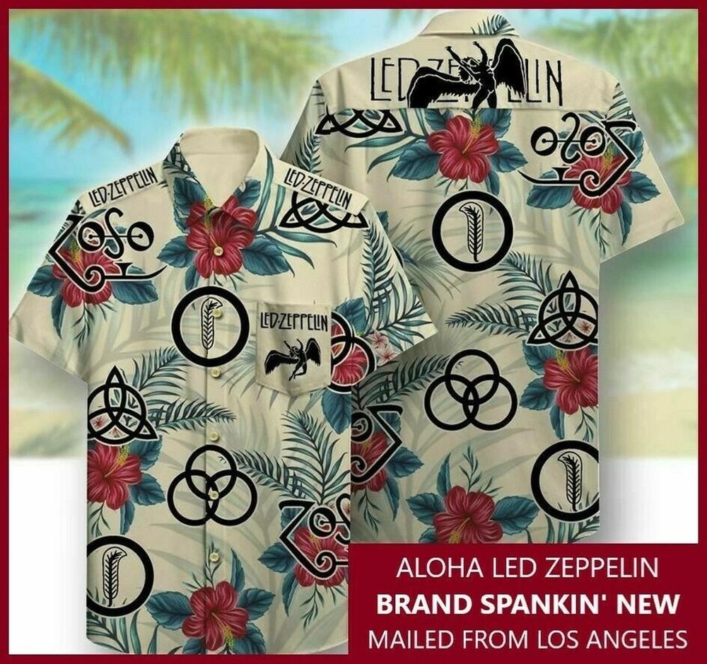 LED ZEPPELIN SHIRT HAWAIIAN ALOHA CASUAL STYLE Unisex T-Shirt L