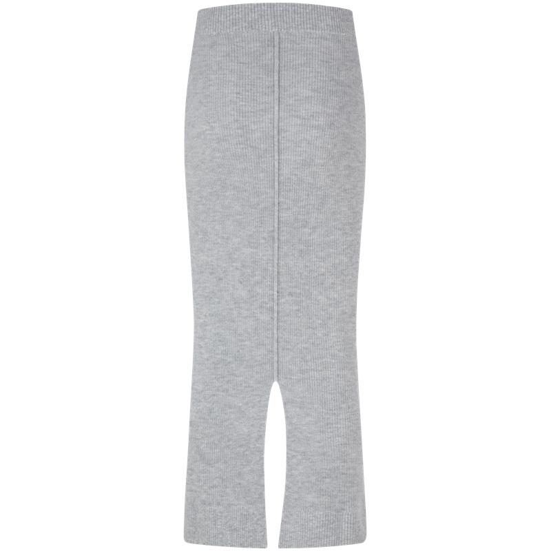 Calvin Klein Early Spring Solid Color Knit Midi Skirt Women Skirts Pearl-Gray J225099