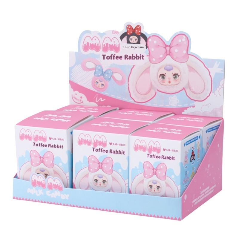 Niedliches Mm Milchbonbon Hase Serie zweite Generation Blindbox Plüschpuppe Schlüsselanhänger Rucksackanhänger Überraschungsgeschenk