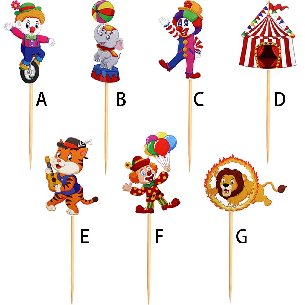 7ks Cirkusový Klaun Dortový Topper Rozkošný pro Narozeninovou Oslavu PŘEDEM SESTAVENÝŠIROCE Nástroje pro Zdobení Dortů