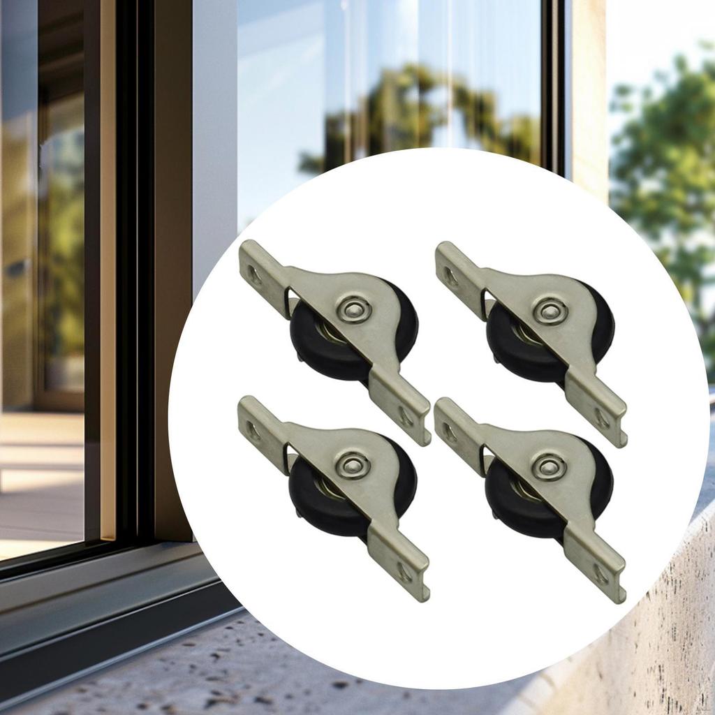 4 Pieces Push Pull Window Pulley Door Rollers Bathroom Slot Wheel Silent Sliding Doors Wheels
