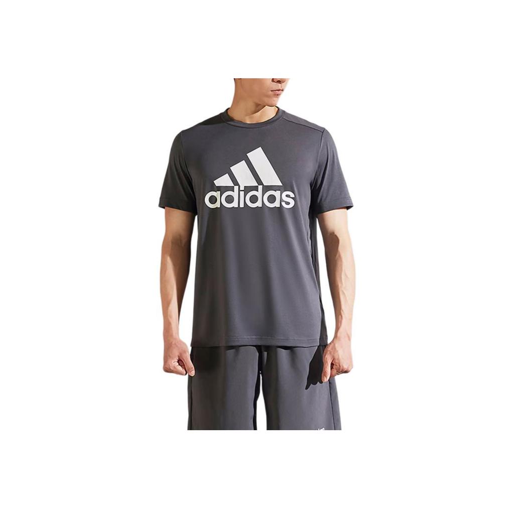 Adidas Casual Logo Short Sleeve T-shirt Men Tops Gray GT3113