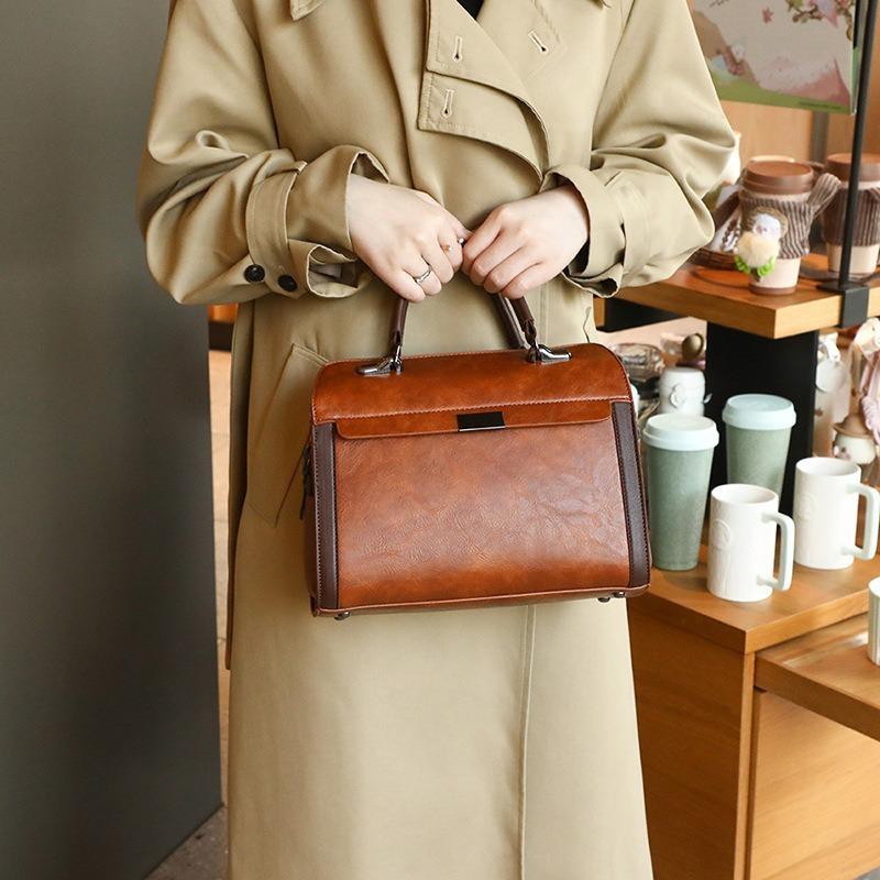 Herbst 2025 Retro Damen Umhängetasche: Weiches pflanzlich gegerbtes Leder, Multifunktional, Großes Fassungsvermögen, Vielseitige Handtasche & Schultertasche