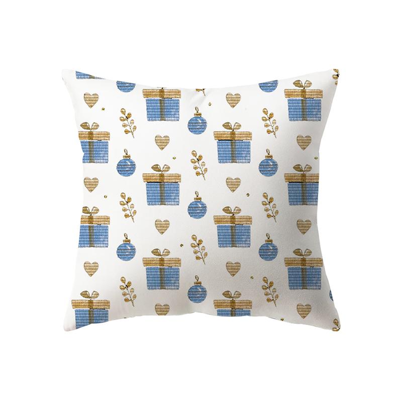 Christmas Decoration Santa Claus Print Pattern Cushion Cover Home Living Room Sofa Decoration Square Pillow Pillow Cover