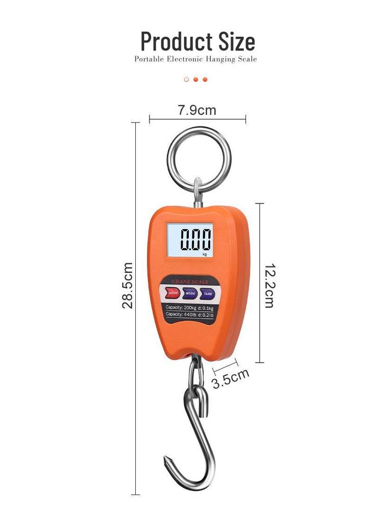Portable 200kg Electronic Hanging Scale - Handheld Hook for Industrial and Grain Weighing