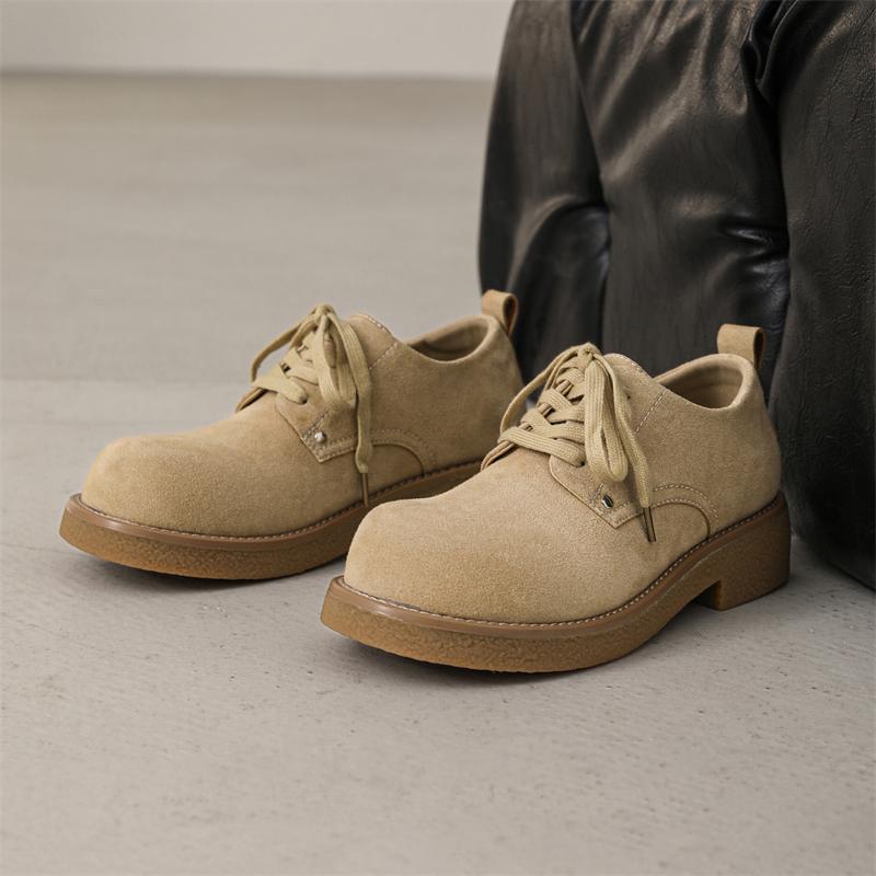 Fashion Fashion New Men Outdoor Anti-slip Wearable Walking Shoes Suede Men's Shoes Casual Comfortable Slip on Thick Soled Oxford Shoes