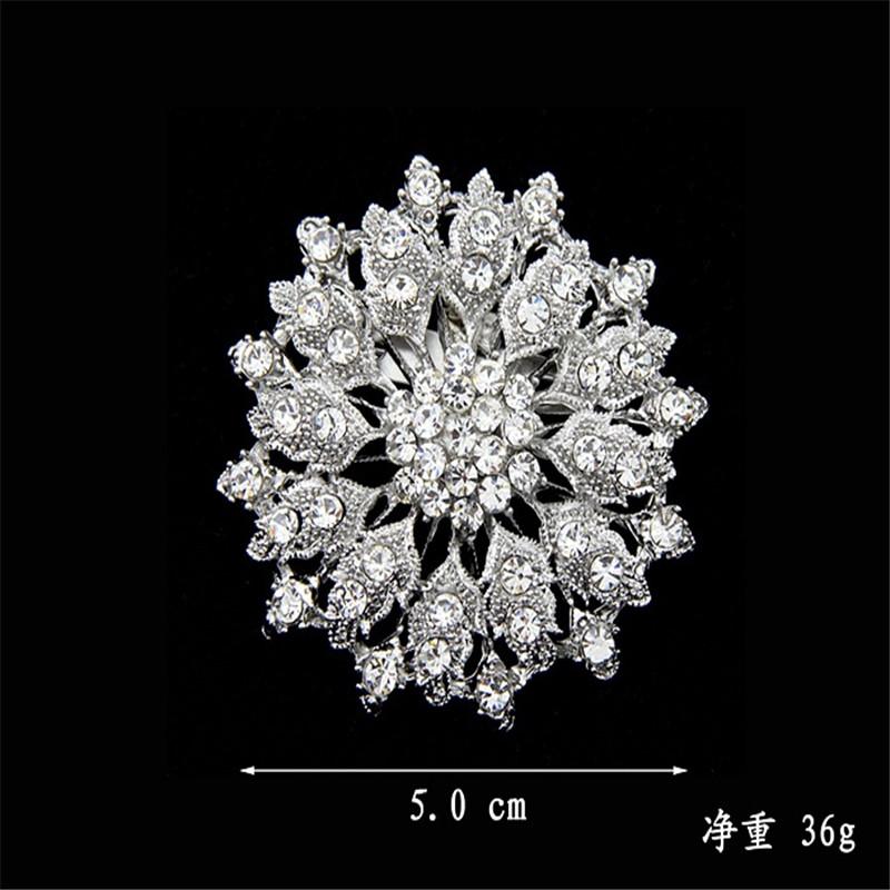 DIEZI New Design Shining Silver Color Rhinestone Crystal Small Flower Rhinestone Brooches Bouquet for Wedding Women Brooch Pins