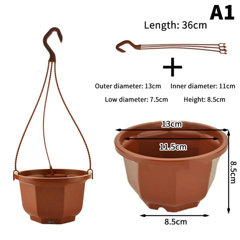 Plastic Hanging Planter Flower Plant Chain Basket Planter Holder Succulent Plant Flower Pots Flowers Container Home Garden Decor