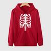 Gothic Skull Skeleton Print Oversized Hoodie Teens Men Long Sleeve Cotton Pullover Sweatshirt