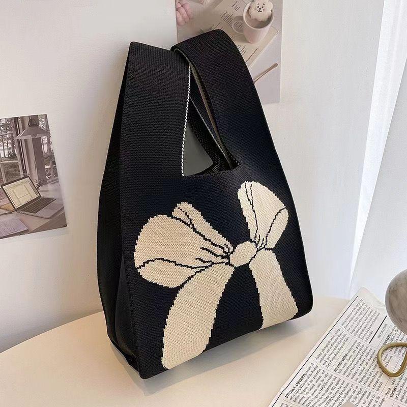 Sommer Damen Niedliche Mini-Tasche Vielseitige Mode Handytasche Cartoon Gestrickte Handtasche Umhängetasche Umhängetasche