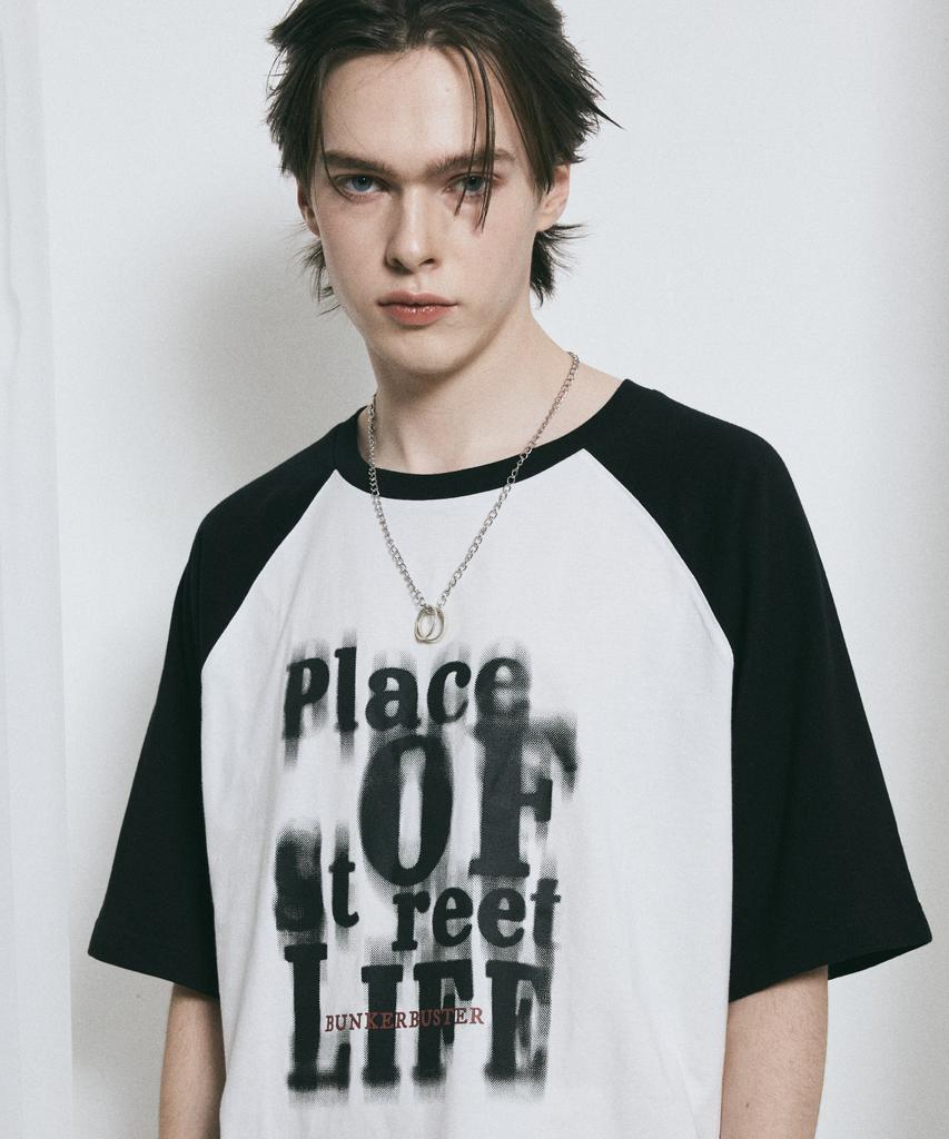 BUNKERBUSTER Fade Typo Raglan Short Sleeve Tee Mq2Tu257_Black