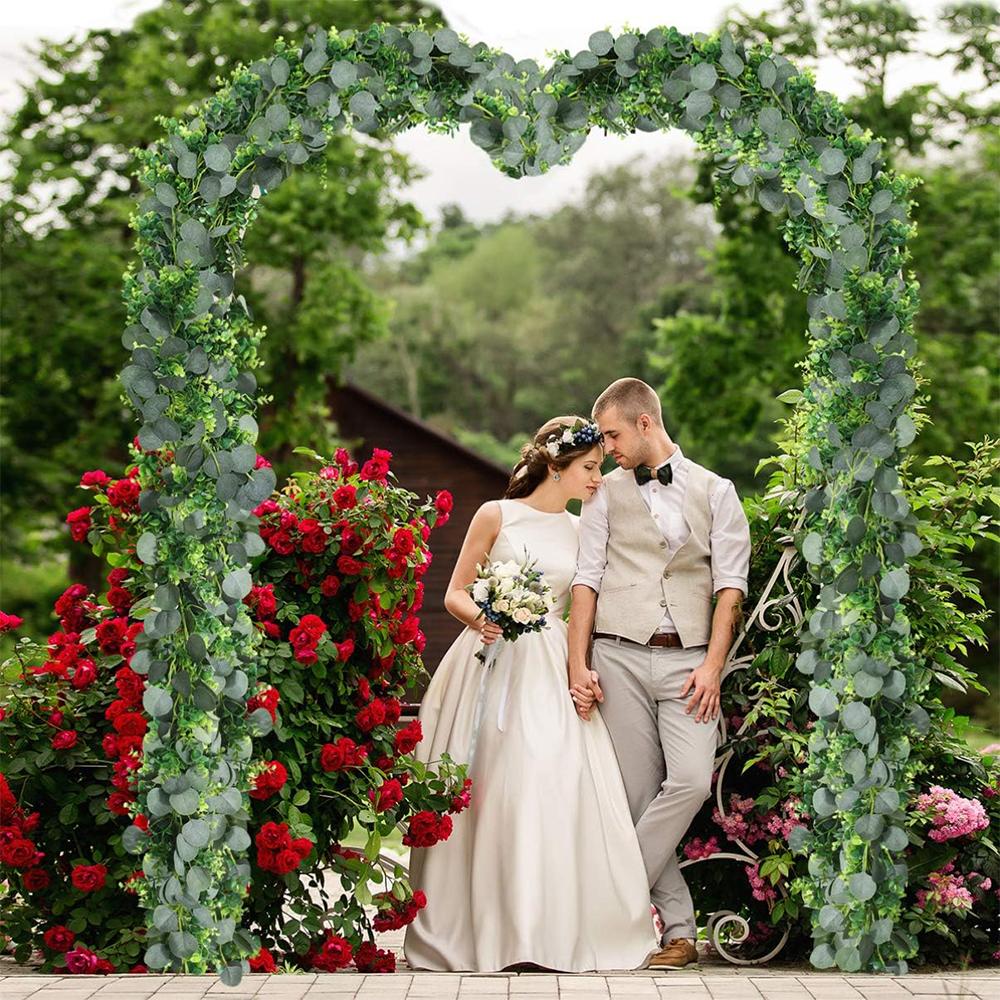 Artificial Silver Eucalyptus Greenery Garland Leaves Eucalyptus Dollar Vines Plant Wall for Wedding Faux Arch Garland Decor
