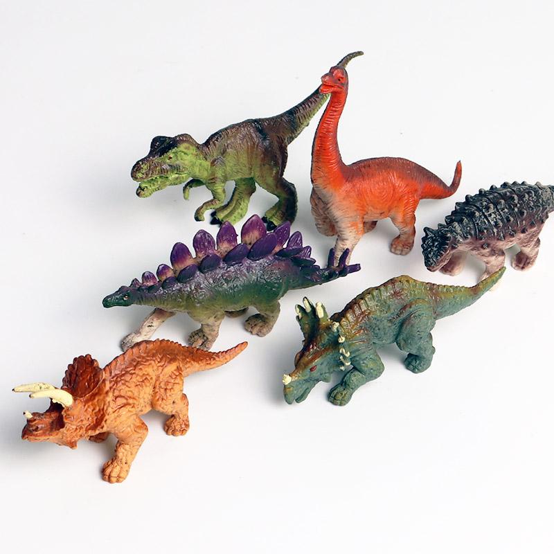 Oenux Mini Jurassic Stegosaurus Saichania Solid PVC Dinosaur World Animal Model Action Figures Collection Toy For Kids
