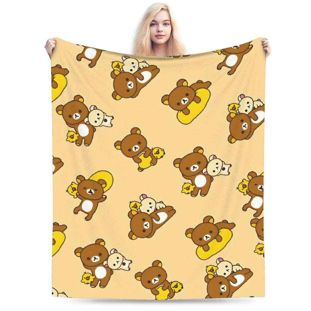 Rilakkuma Korilakkumas Blanket Quality Super Soft Throw Blanket Winter Boy Girl Couch Bed Aesthetic Bedspread
