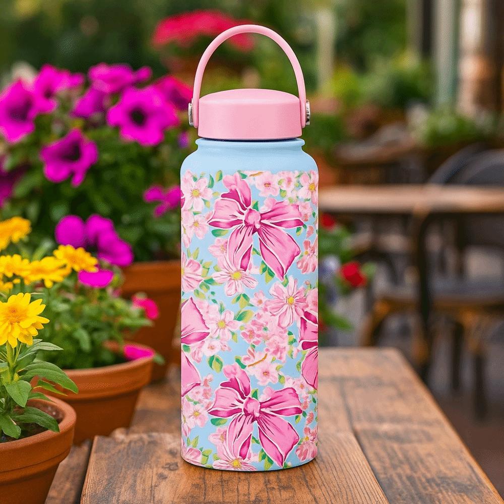 INS Insulated Water Bottle 1L Portable Outdoor Insulated Mug Leak-proof Large Capacity Thermal Water Bottle Kitchen Supplies