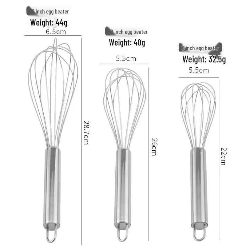 10-Inch Stainless Steel Whisk and 12-Inch Cream Whipper for Baking and Mixing