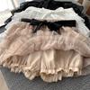 Bow Tie Tulle Tiered Mini Skirt High Waist A-Line Fluffy Cake Skirt  QT2881