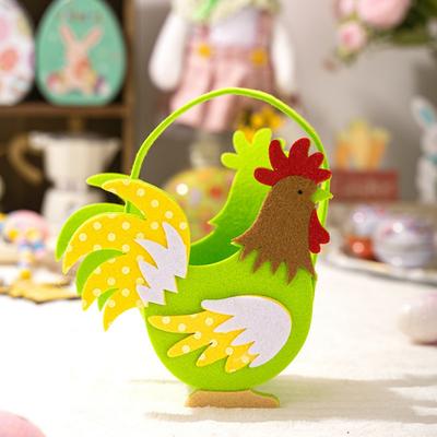 Osterkörbchen Hühnchen Filz Hahn Tragetaschen für Party Hasenkorb Lustiger Bauernhof Hühnchen Eierhalter Mit Griff Kindergeschenk Dekoration