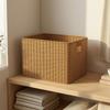 Woven File Organizer Decorative File Organizer with Handles Rattan Storage Basket Natural Woven Basket with Handles Space-Saving