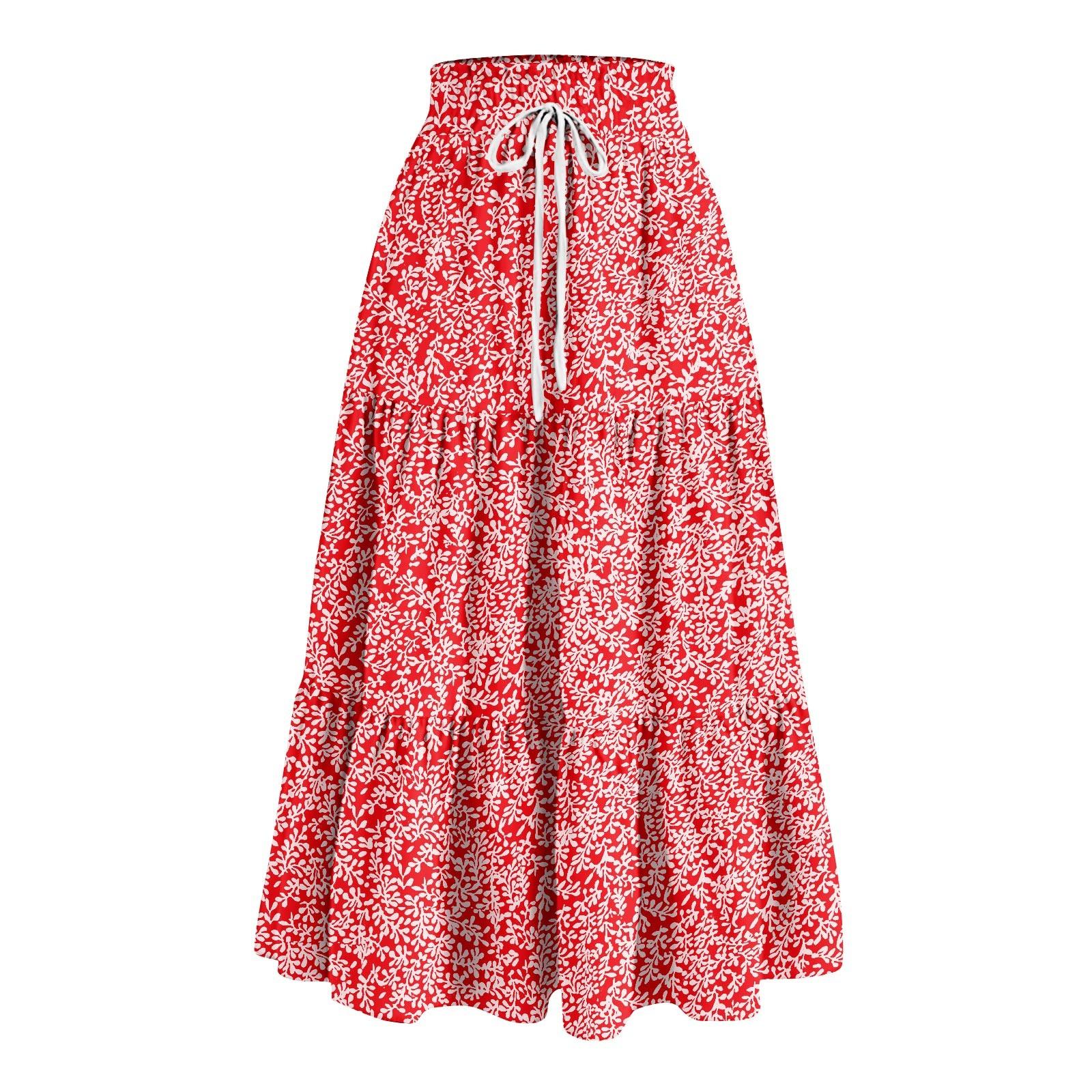 

Женская весенняя повседневная длинная юбка с оборками, однотонная юбка, ретро-юбка в складку XXL розовый